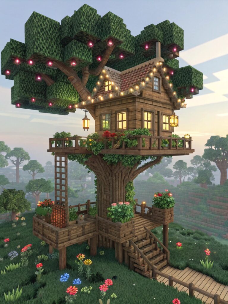 Whimsical Minecraft Houses: Pixie Hollow Treehouse