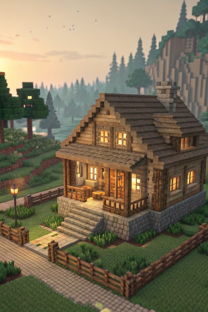 Minecraft House Templates: Rustic Cottage Blueprint
