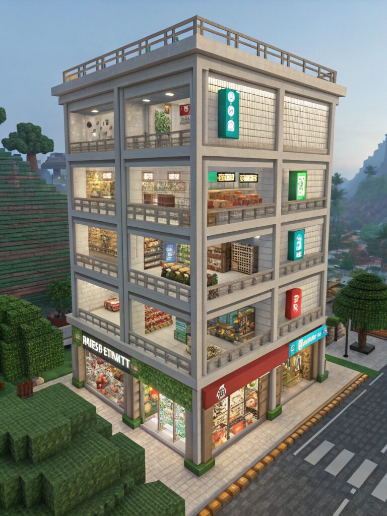 create a minecraft style build using only in game 5 5