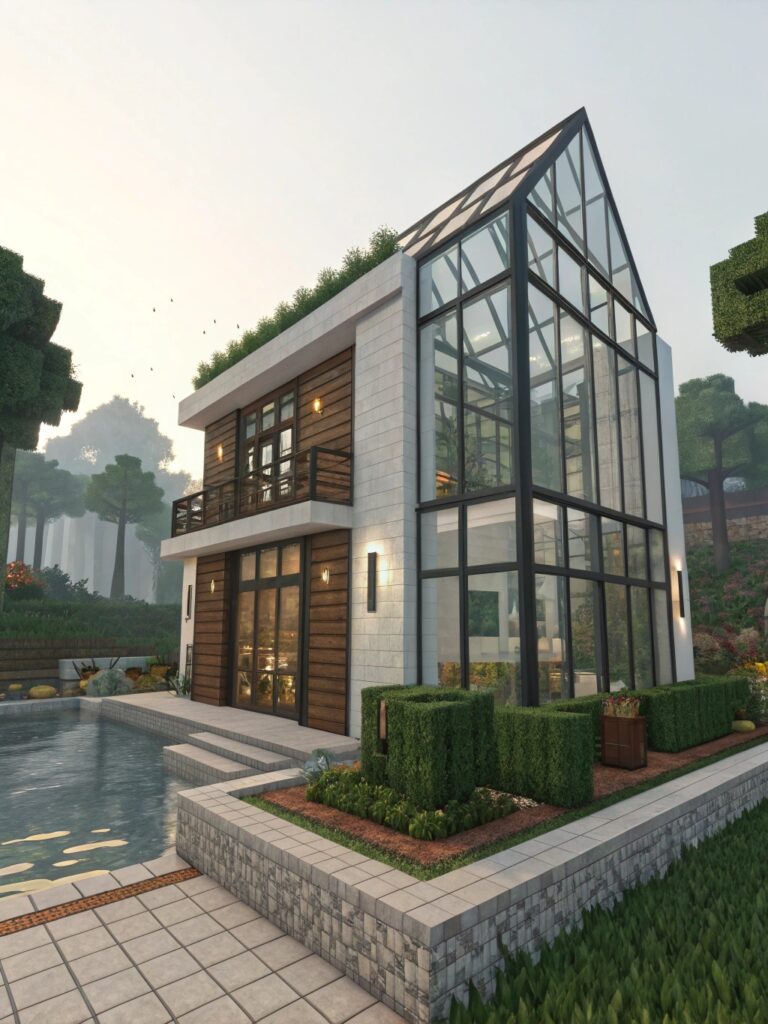 create a minecraft style build using only in game 5 6