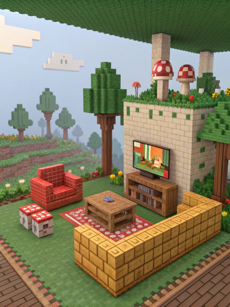 Minecraft Wallpaper Ideas: Living Room Minecraft Themes
