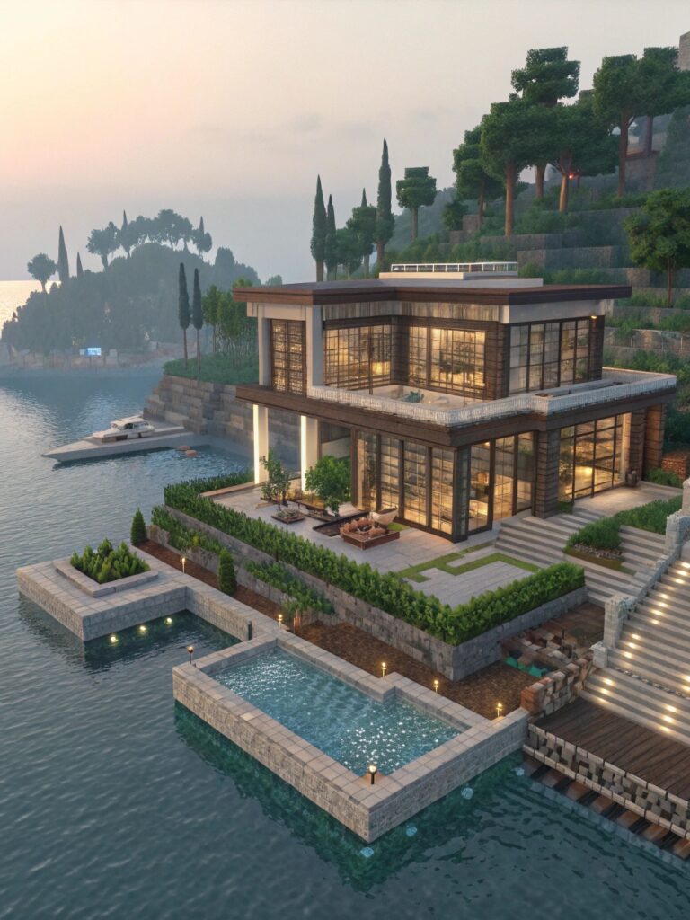 create a minecraft style build using only in game 6 6