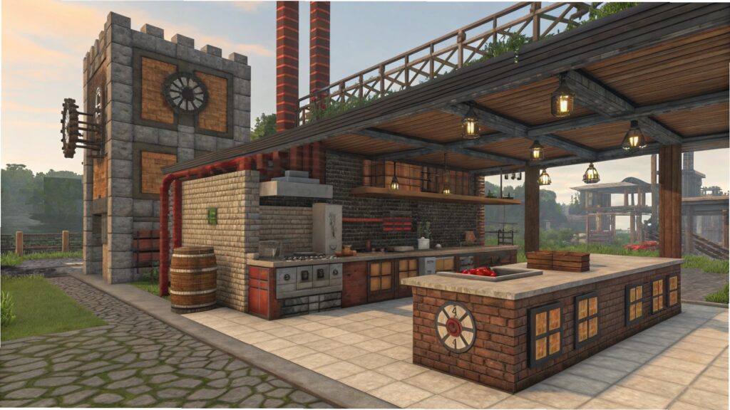 create a minecraft style build using only in game 6 8