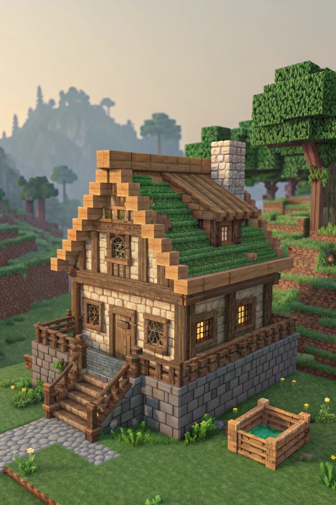 Pretty Minecraft Houses: Rustic Cabin Plans