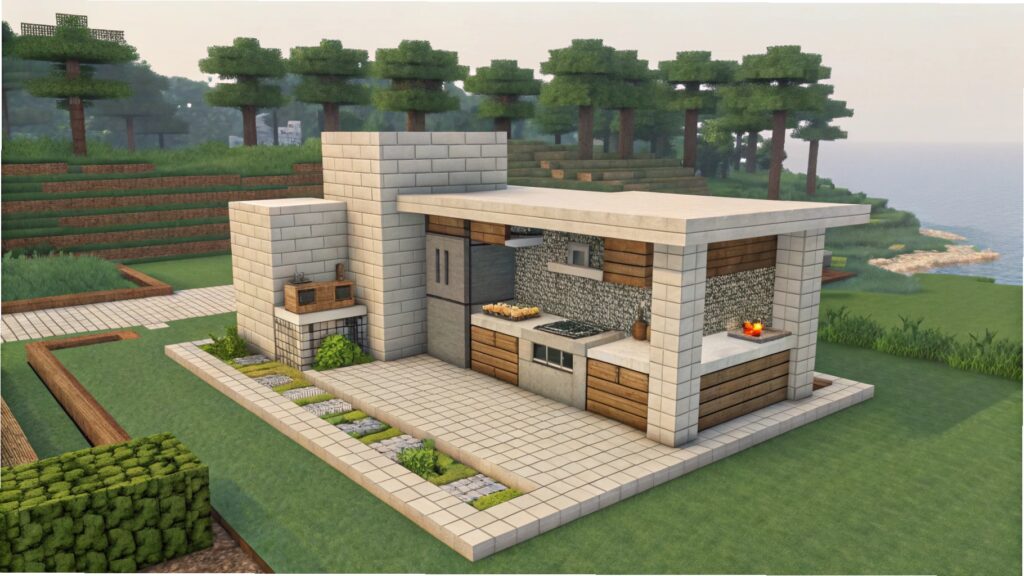create a minecraft style build using only in game 7 5