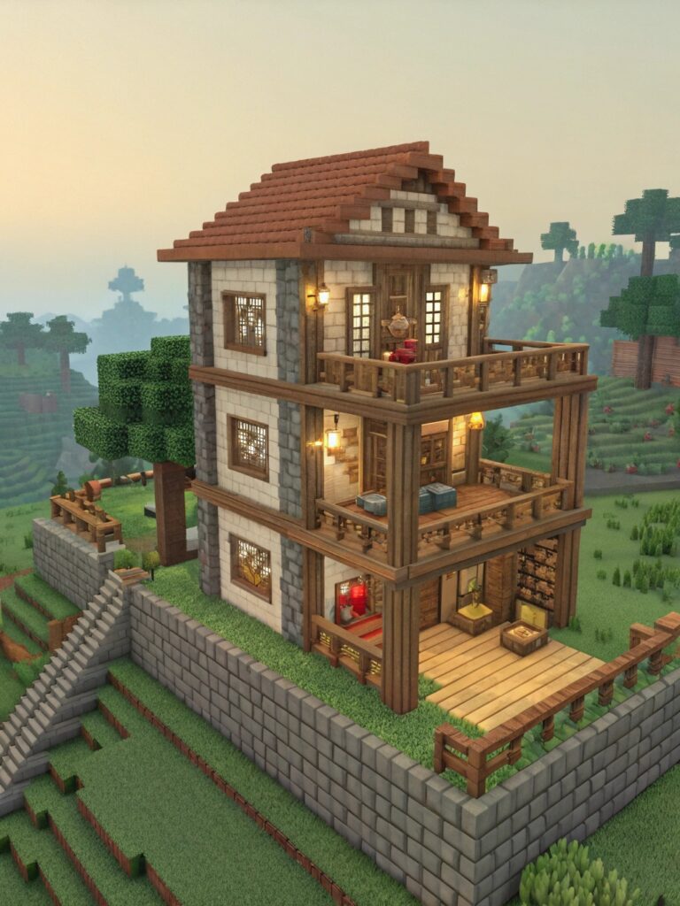 Minecraft House Interior Ideas : Utilizing Vertical Space