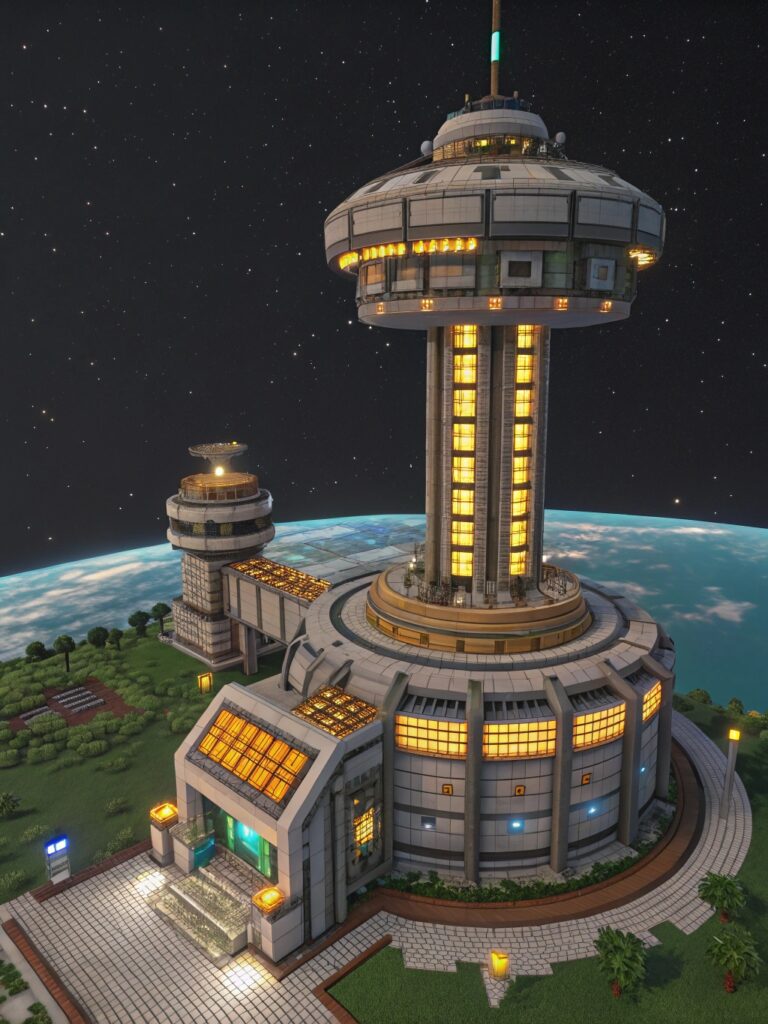 Whimsical Minecraft Houses: Futuristic Space Station