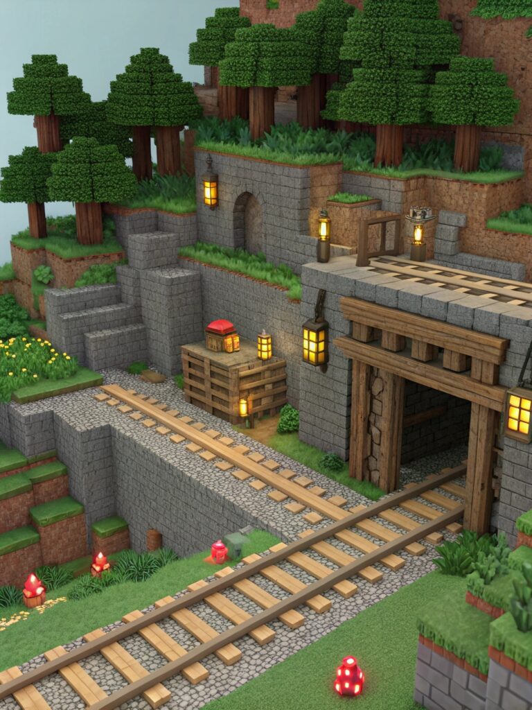 Minecraft Build Ideas : Abandoned Mine Exploration