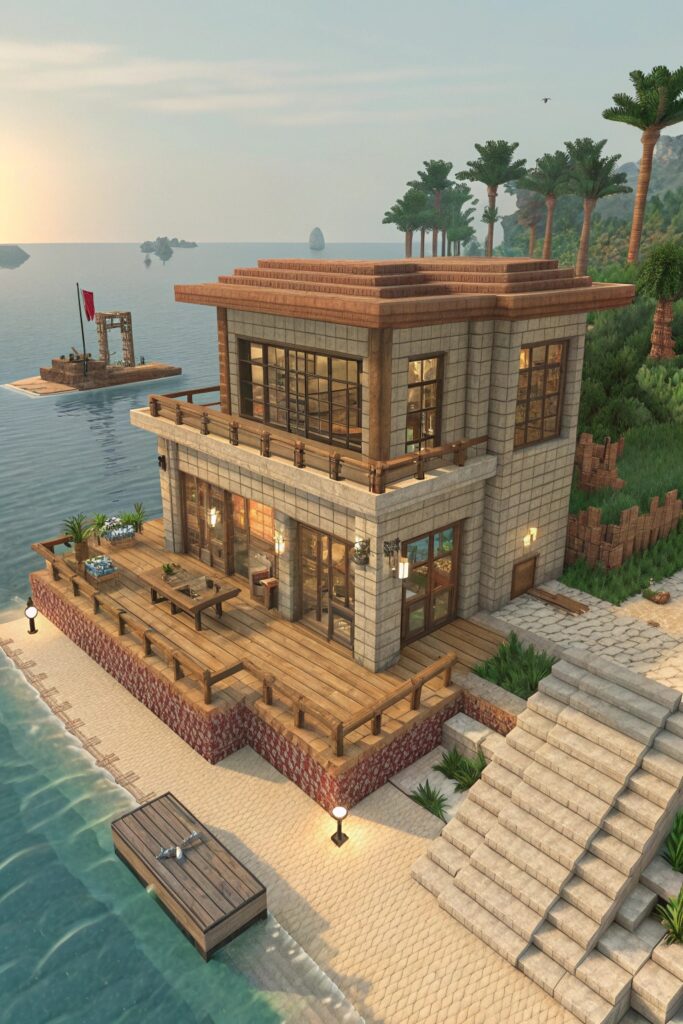 Pretty Minecraft Houses: Beach House Ideas