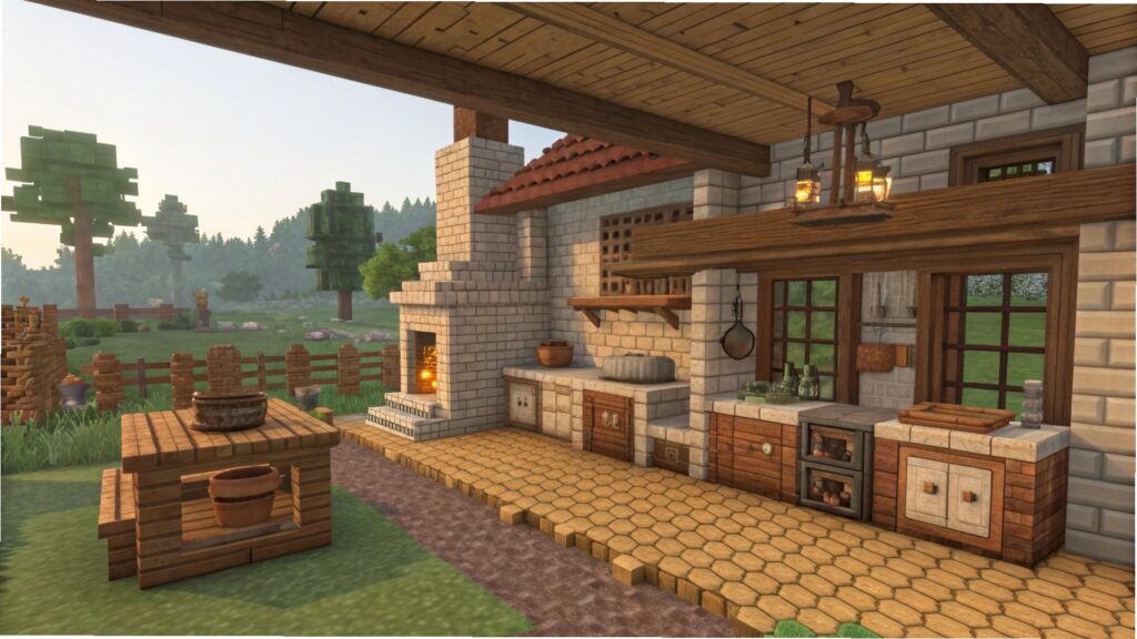 create a minecraft style build using only in game 9 2
