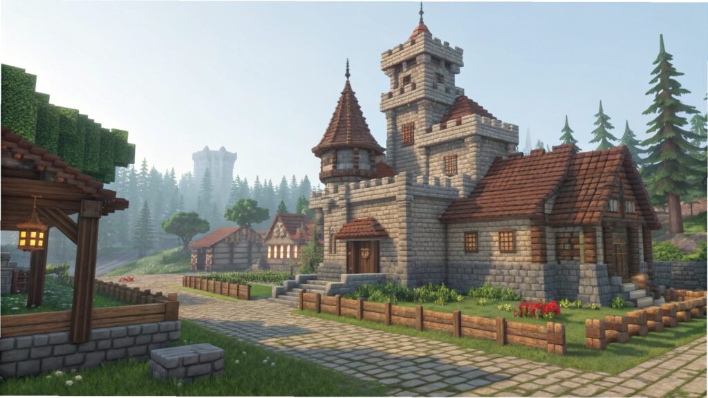 Minecraft Castle Builds: Medieval Village Castles