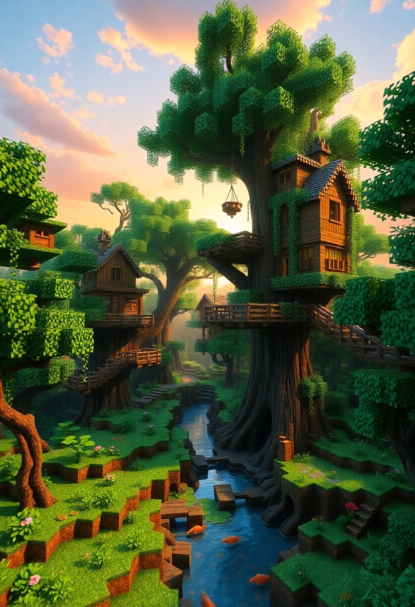 Minecraft Build Ideas :
Treehouse Village Ideas
