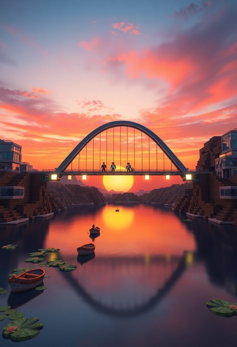 Minecraft Bridge Ideas: Modern Metal Bridge Styles