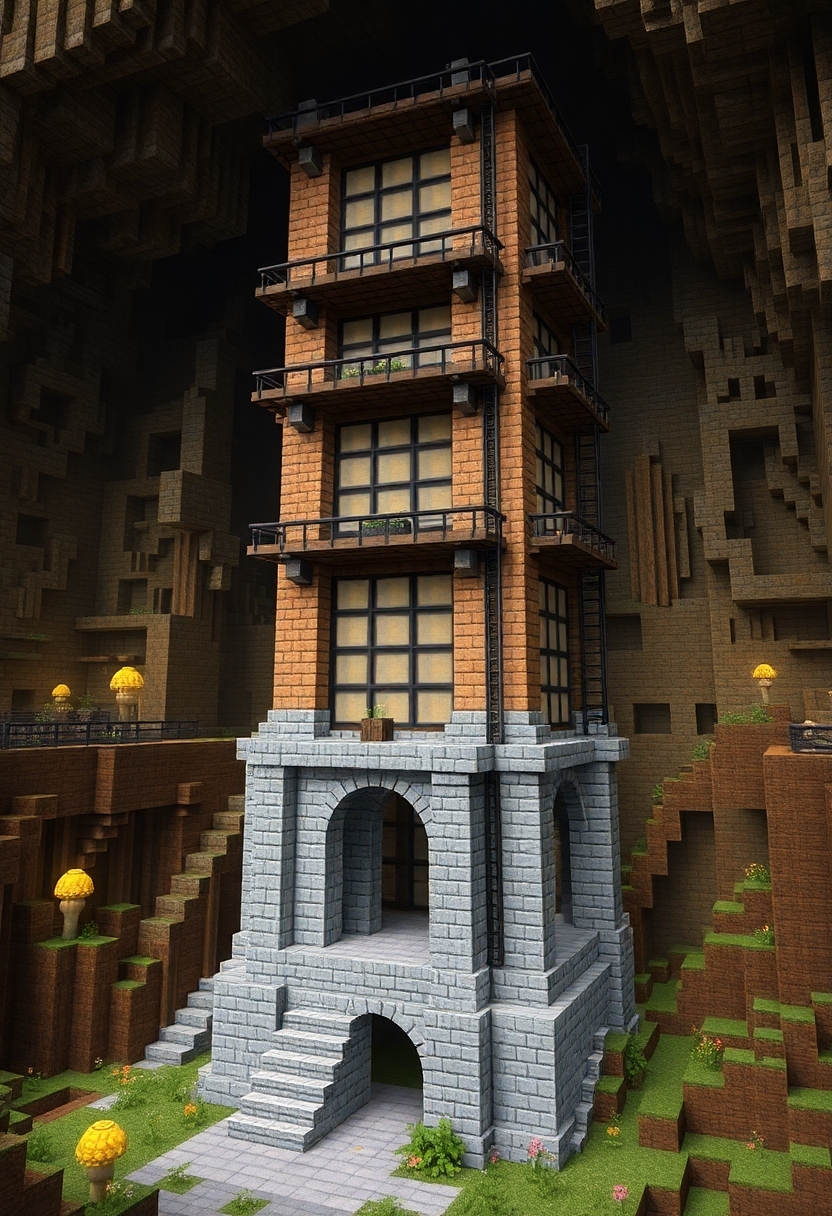 Minecraft Tower Designs : AbandonedMineShaftTower
