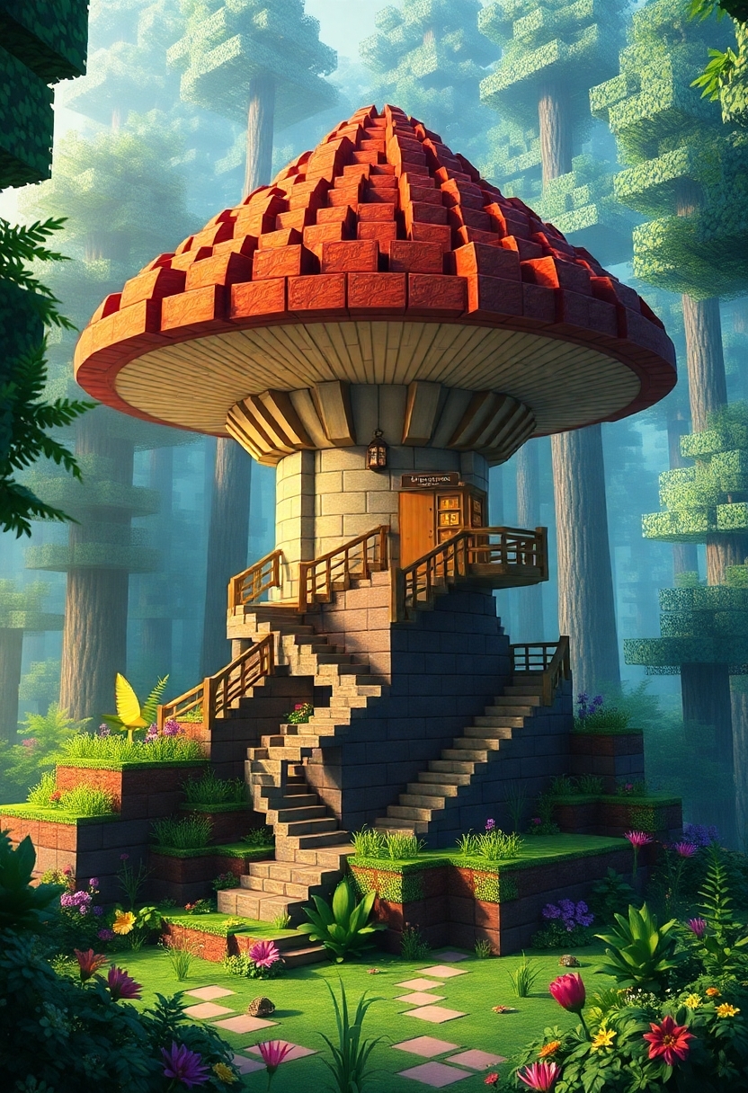 Whimsical Minecraft Houses: The Grand Mushroom Palace