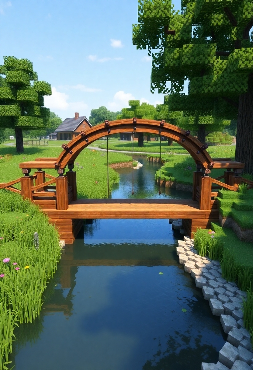 Minecraft Bridge Ideas: Wooden Rail Bridge Ideas
