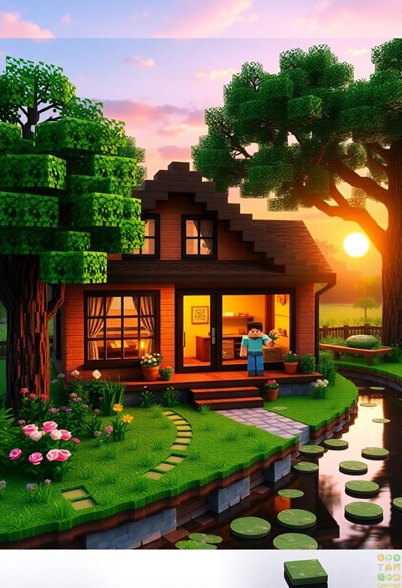 Cute Minecraft Cottage Ideas : Brick Country Home
