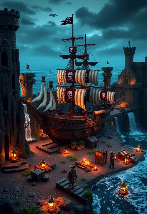 Minecraft Kingdom Builds: Pirate Ship Fortress
