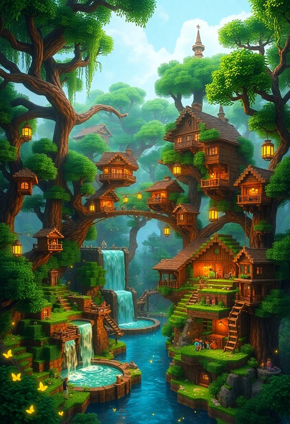 Minecraft Kingdom Builds: Minecraft Treehouse Village