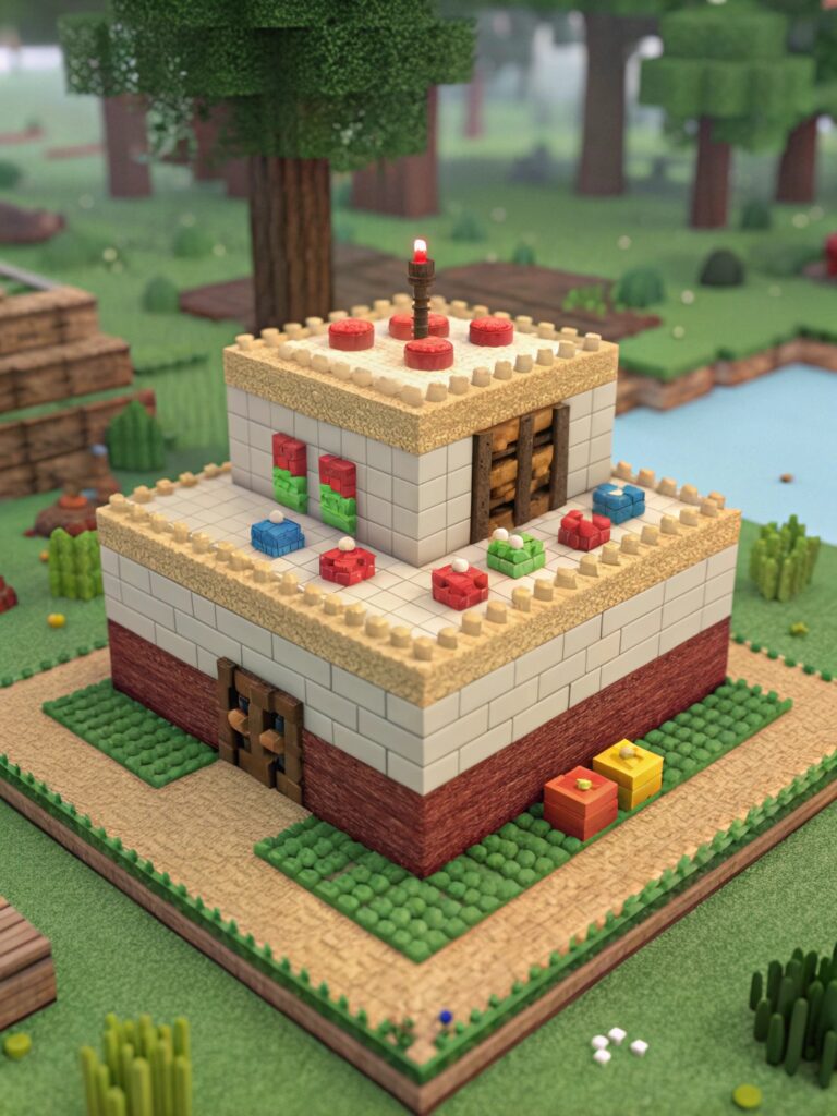 Minecraft Cake Designs:  DIY Minecraft Cake Toppers