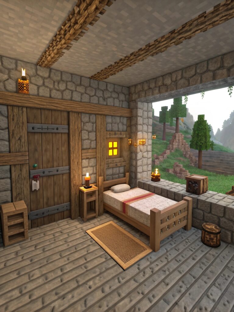 Minecraft Bedroom Ideas: Simple Survival Bedroom