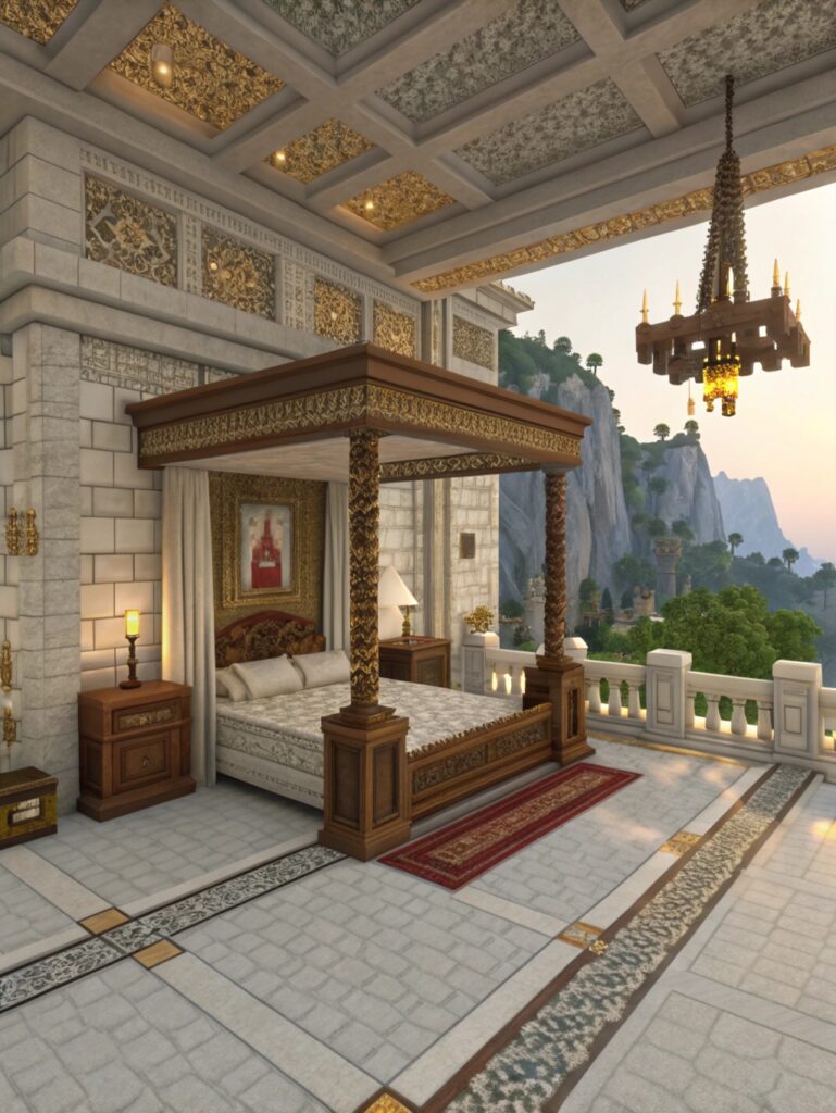 Minecraft Bedroom Ideas: Elegant Estate Bedroom Designs