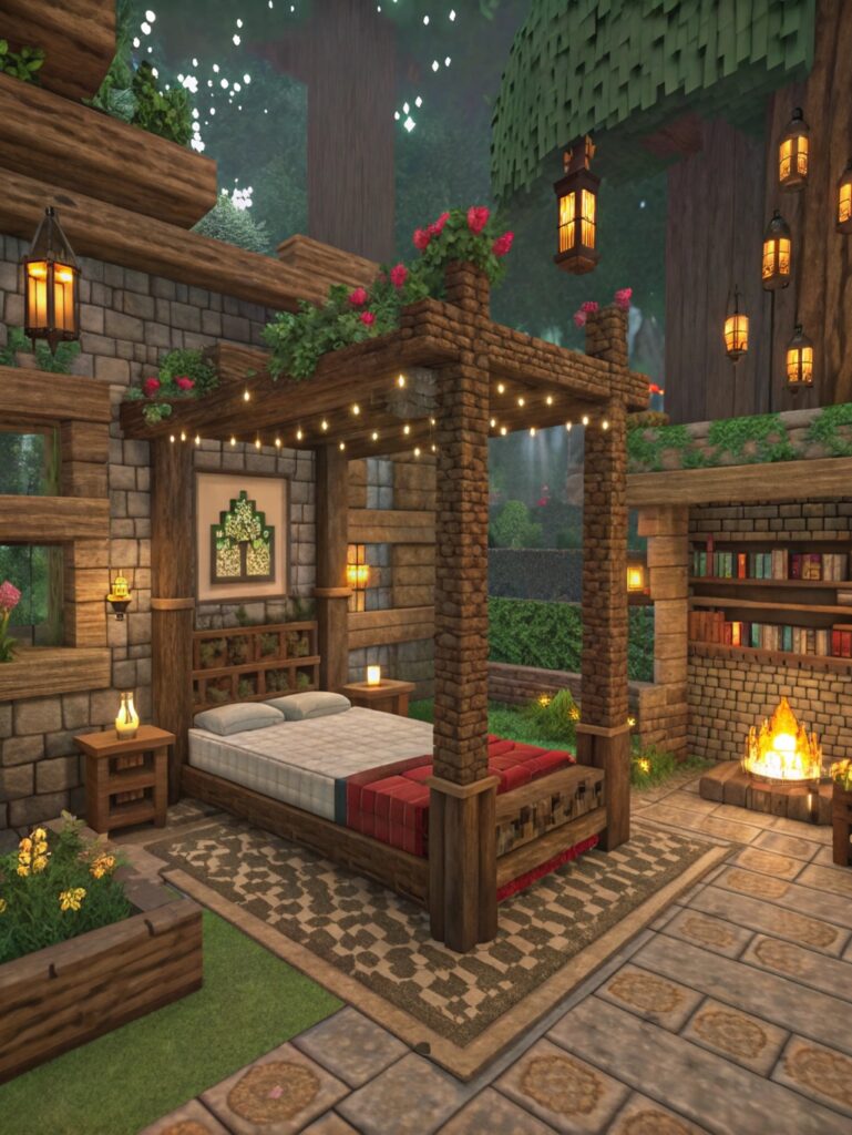 Minecraft Bedroom Ideas: Whimsical Woodland Bedroom