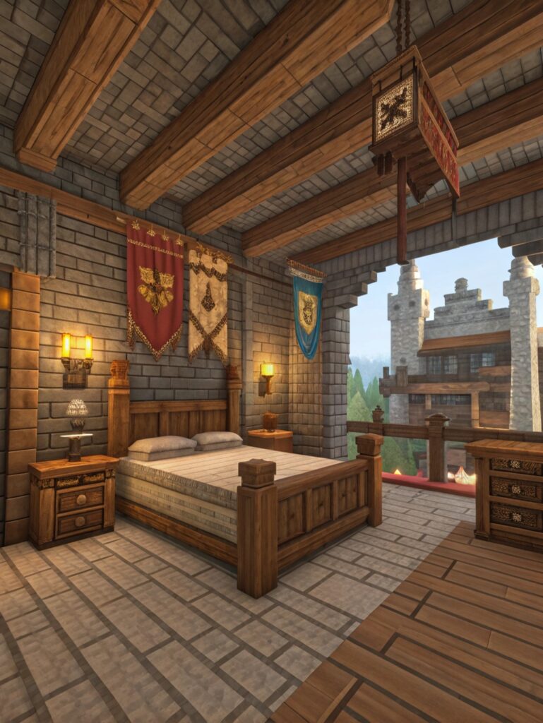 Minecraft Bedroom Ideas: Medieval Mansion Bedroom Ideas