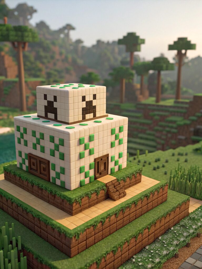 Minecraft Cake Designs:  Minecraft Game Inspired Cake Art