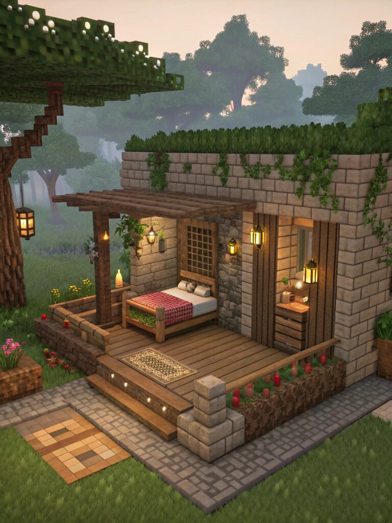 Minecraft Bedroom Ideas: Rustic Retreat Bedroom Ideas