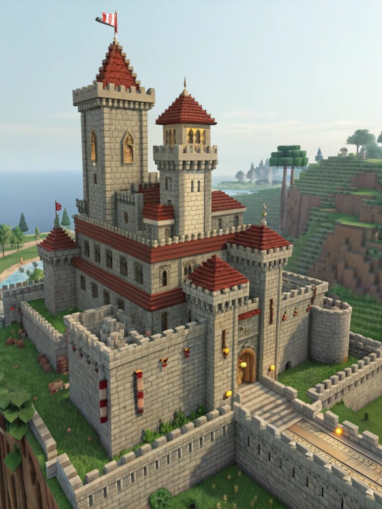 Minecraft Ideas : Medieval Castle Architecture