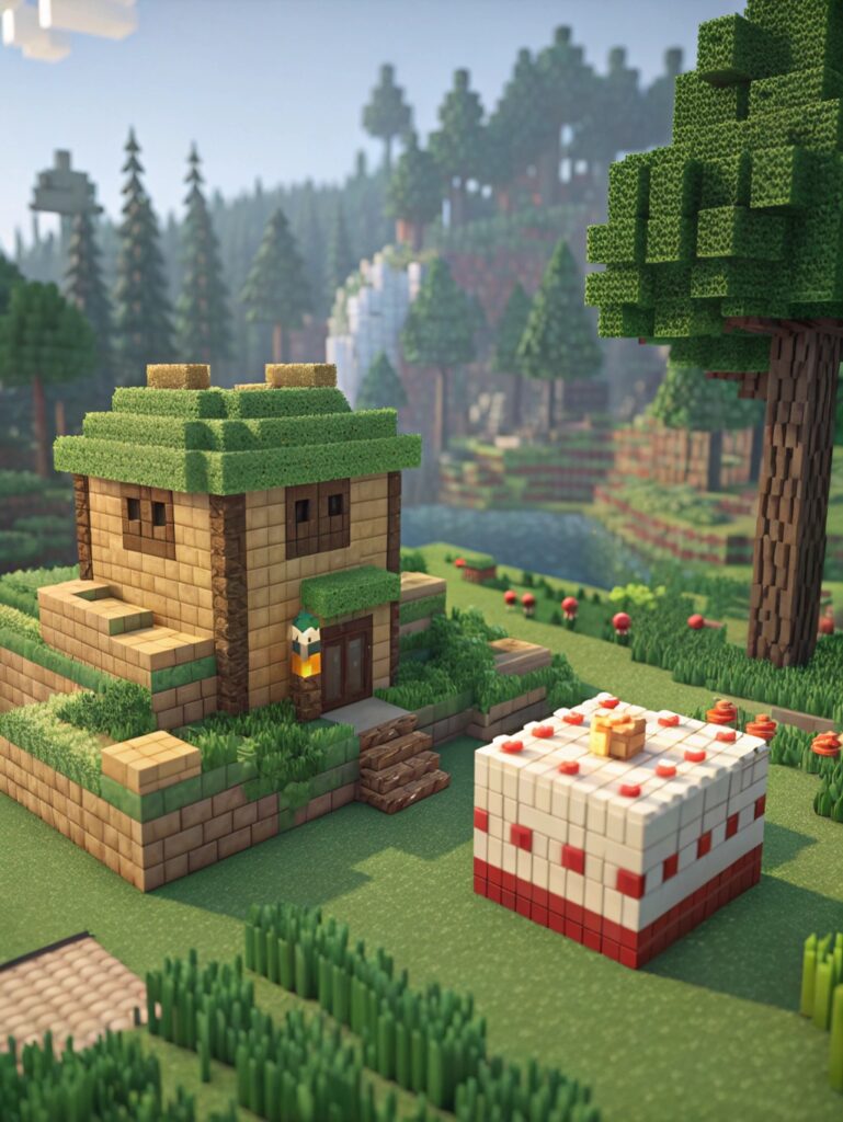 Minecraft Cake Designs:  Cake Designs Inspired by Minecraft Biomes