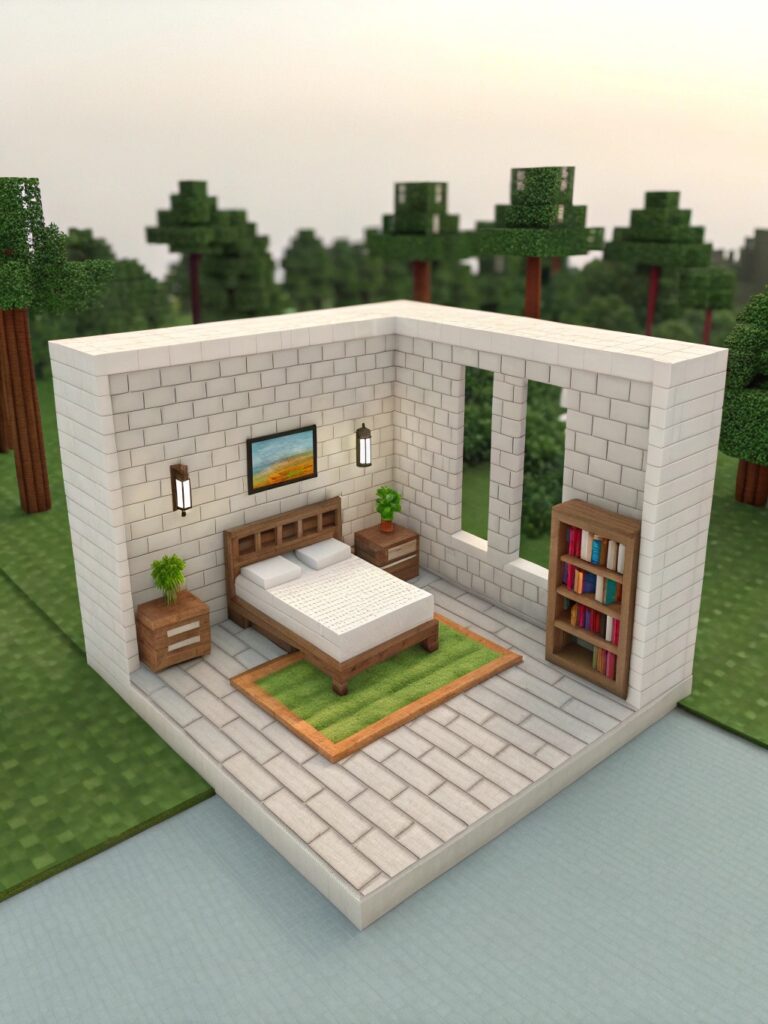 Minecraft Bedroom Ideas: Minimalist Master Bedroom