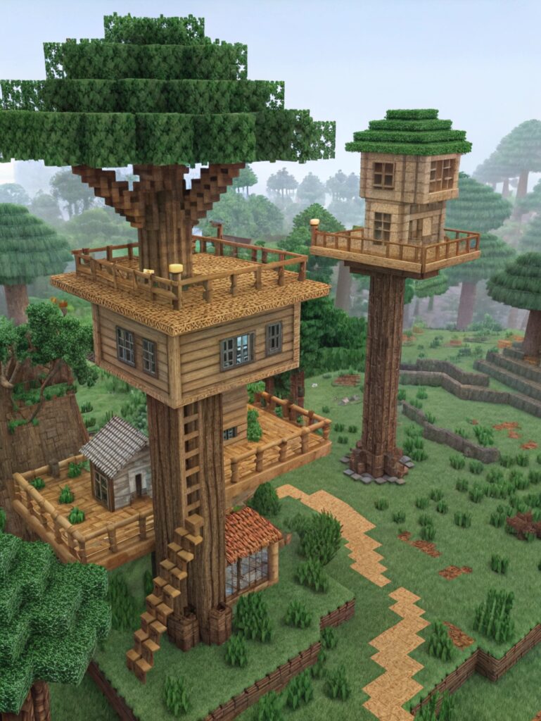 Minecraft Ideas : Instant Tree Houses