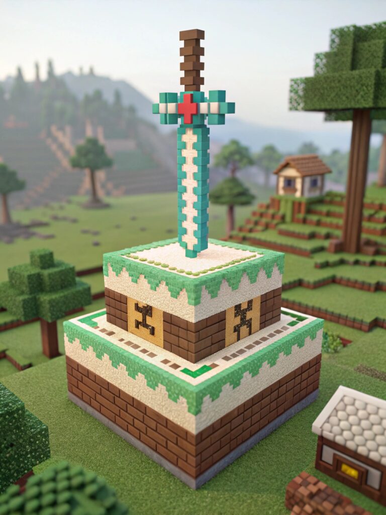 Minecraft Cake Designs:  Minecraft Sword Cake Designs