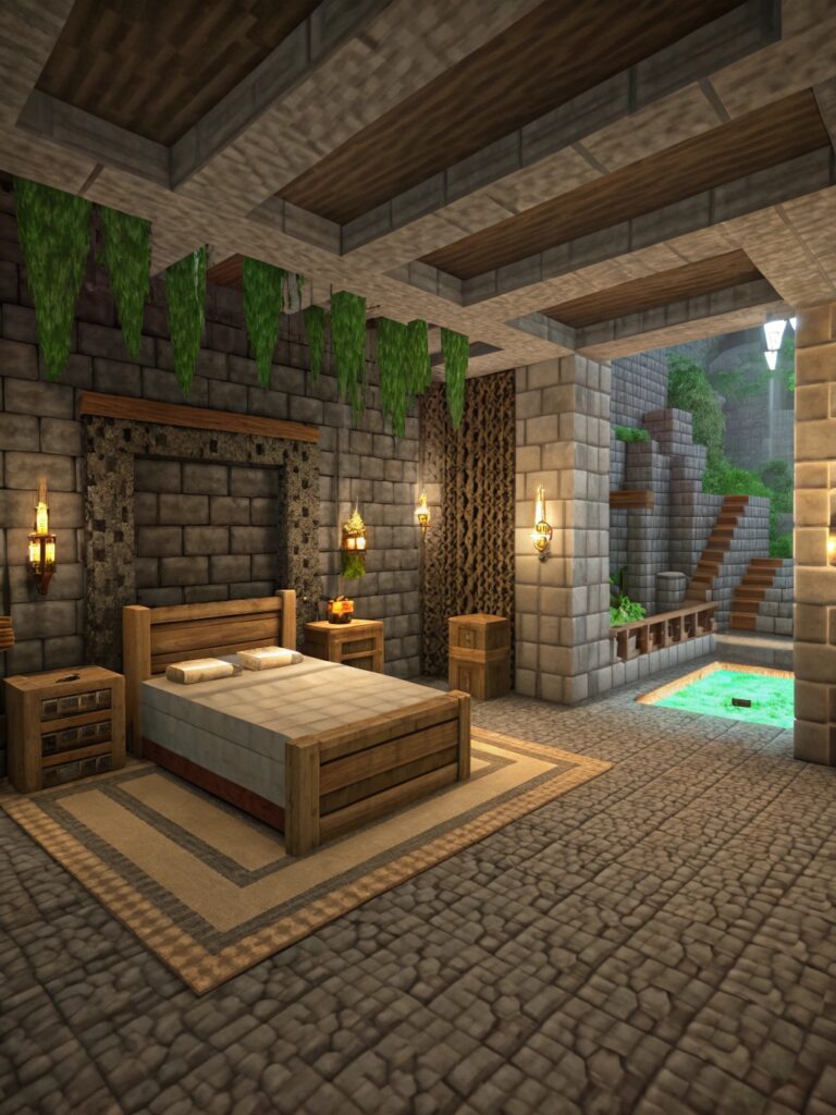 Minecraft Bedroom Ideas: Secret Underground Bedroom