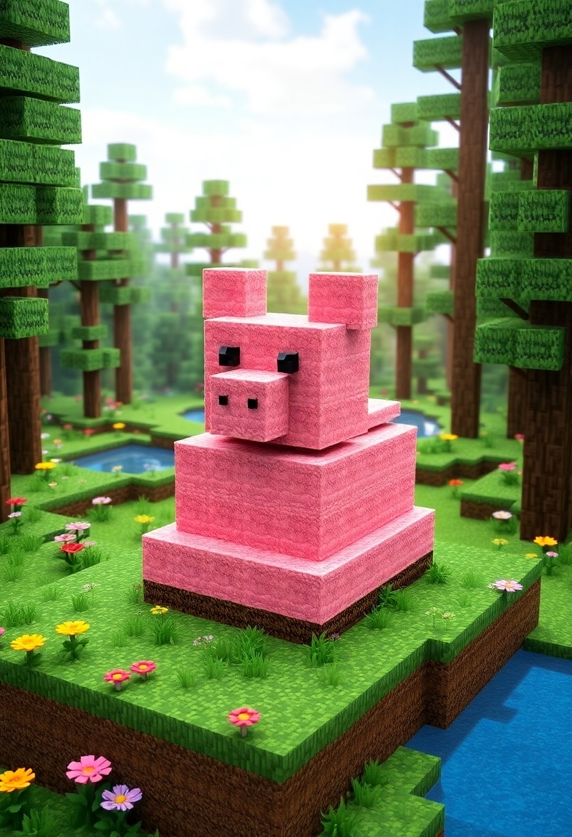 Minecraft Cake Designs:  Minecraft Pig Cake Designs